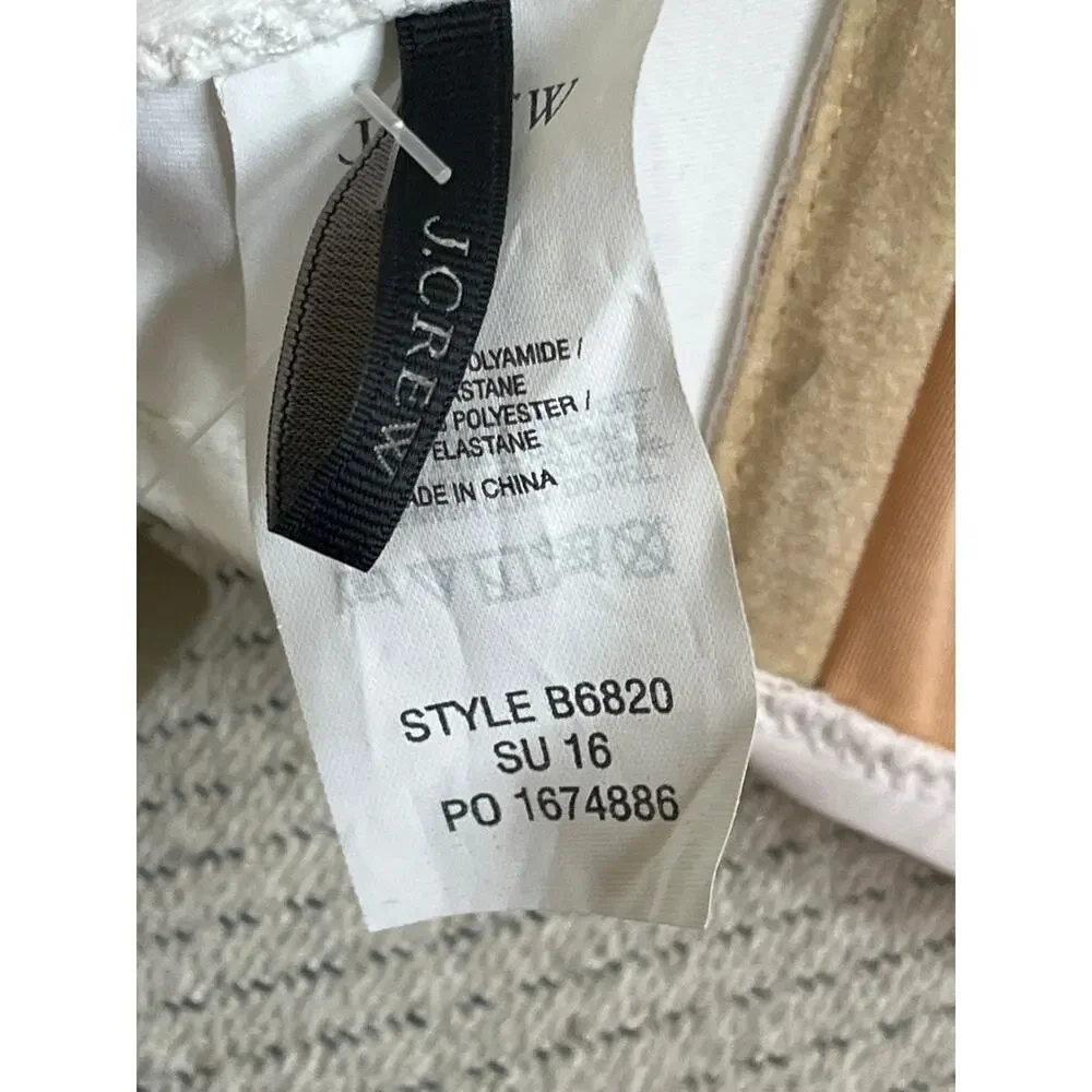 J.Crew White Twist-bandeau underwire bikini top (34B), NWT